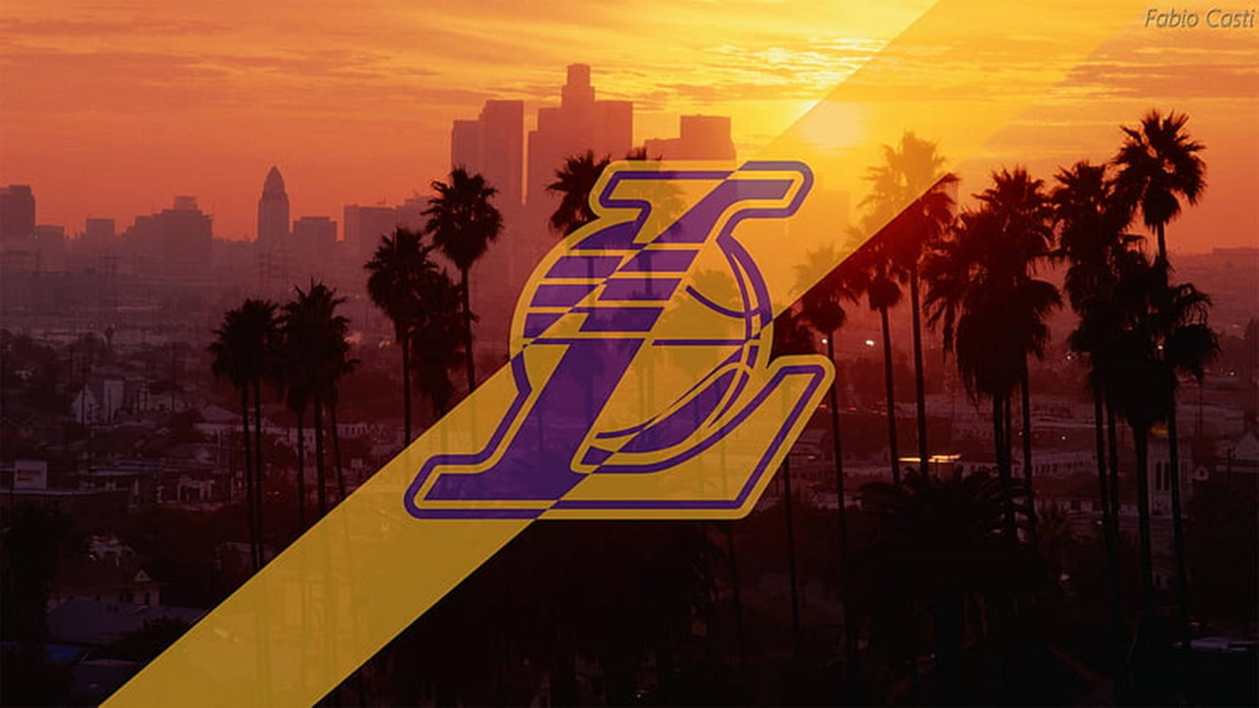 Lakers Logo Sunset Nature Background