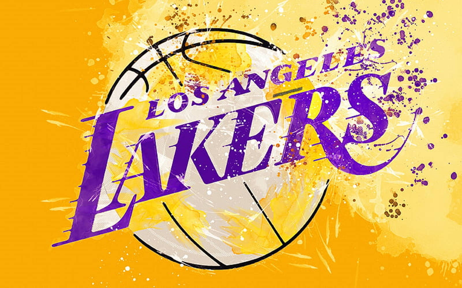 Lakers Logo Yellow Smudged Purple Background