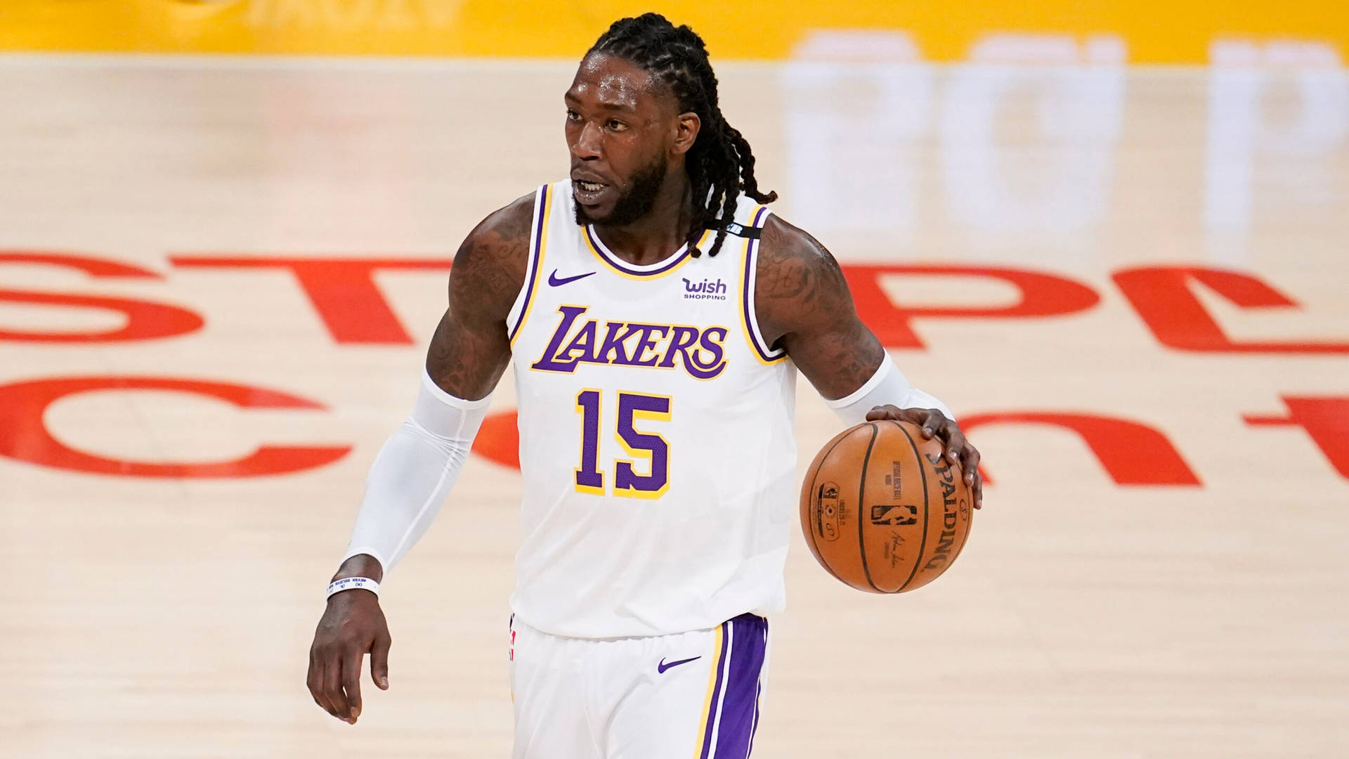 Lakers Montrezl Harrell On Court Background