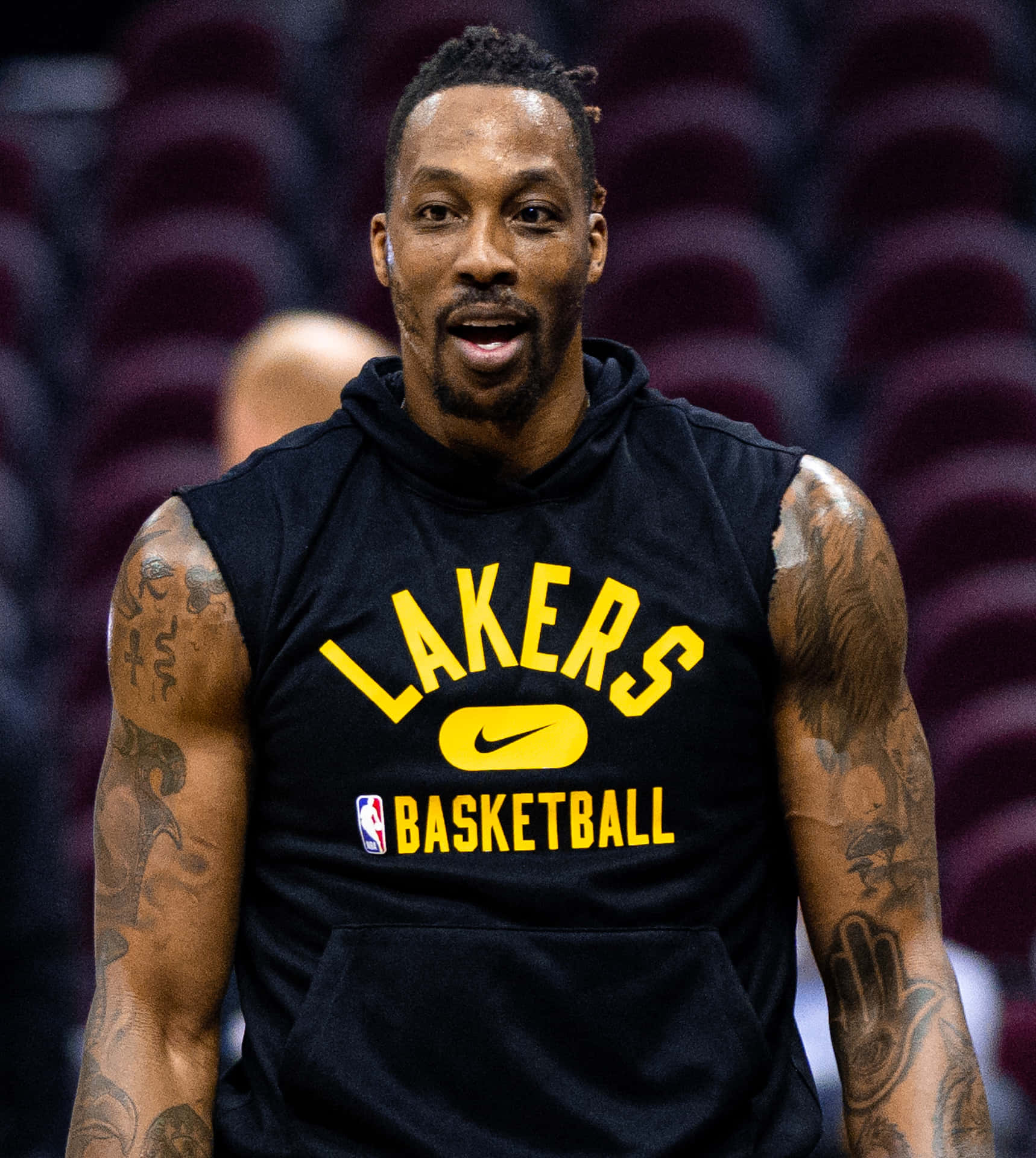 Lakers_ Player_ Black_ Nike_ Practice_ Shirt Background