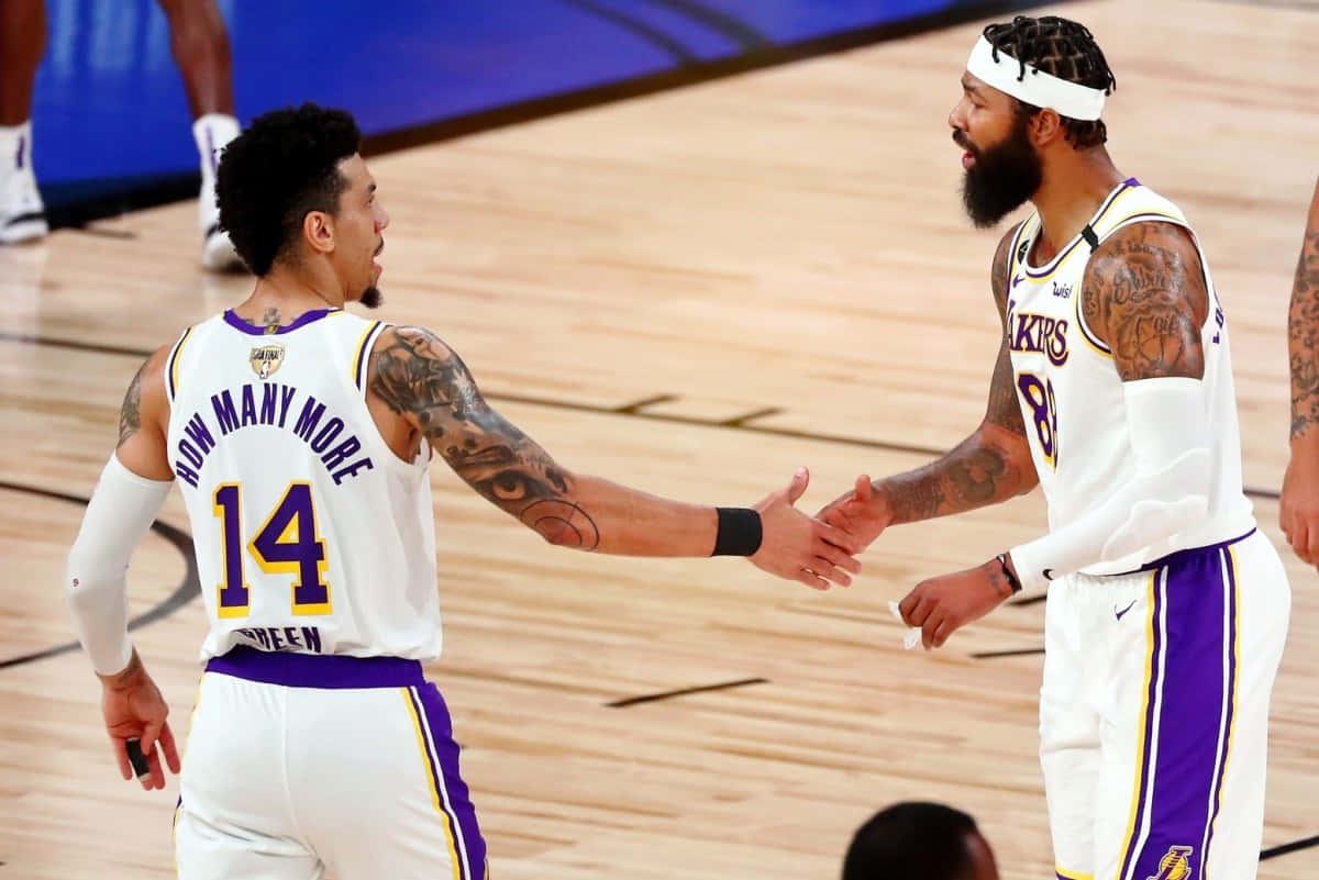 Lakers Teammates Celebrating2020 Background