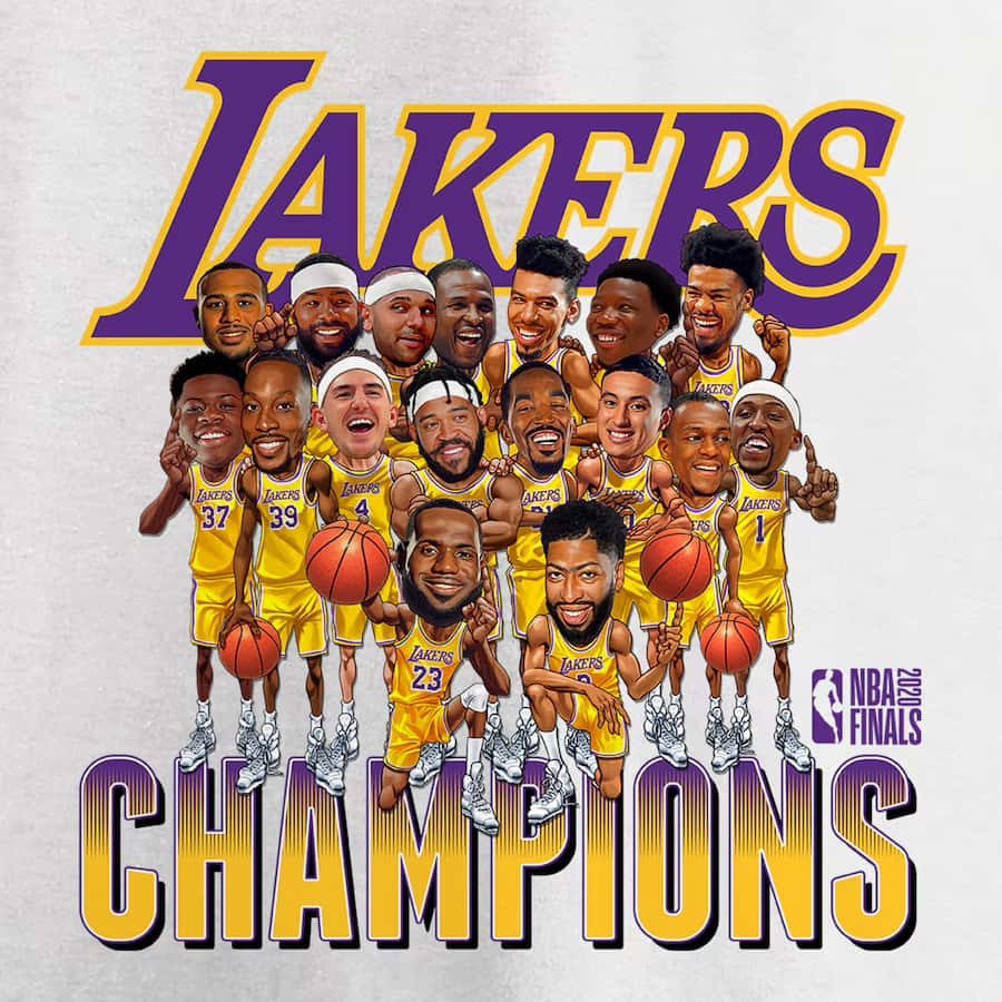 Lakers2020 N B A Champions Cartoon Background