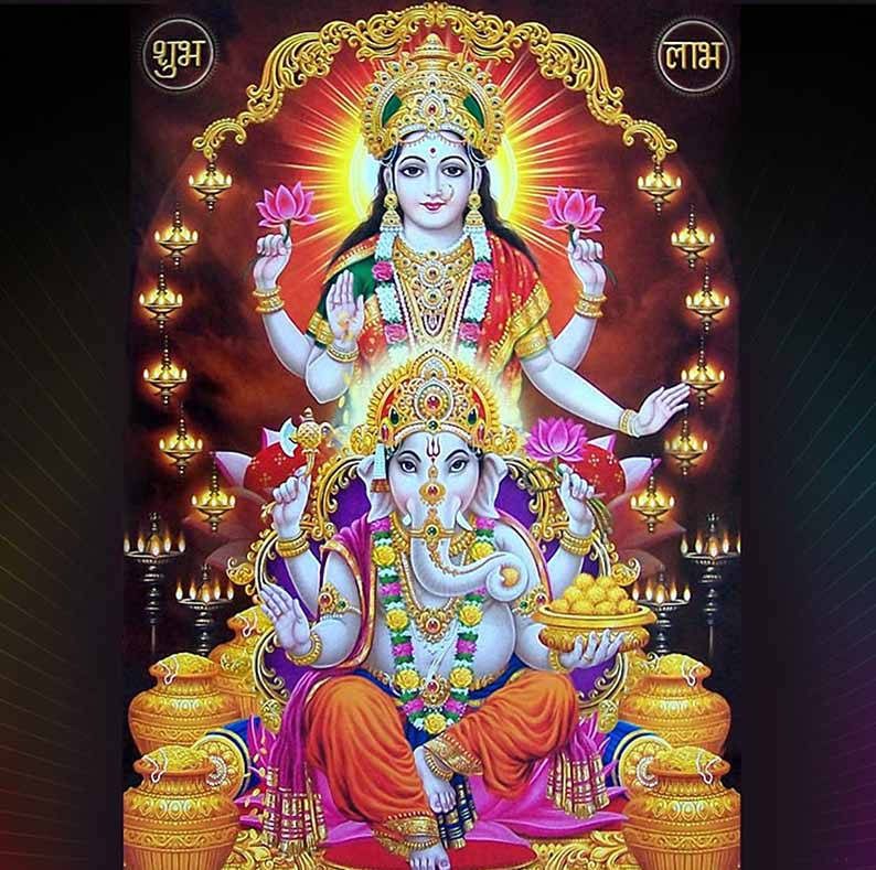 Lakshmi Devi And Ganesh Desktop Background