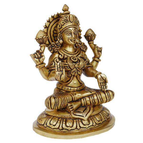 Lakshmi Devi Brass Figurine Background