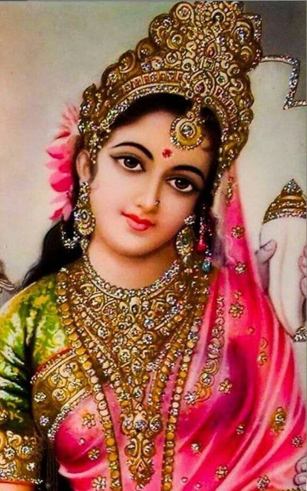 Lakshmi Devi Figurine Close-up Background