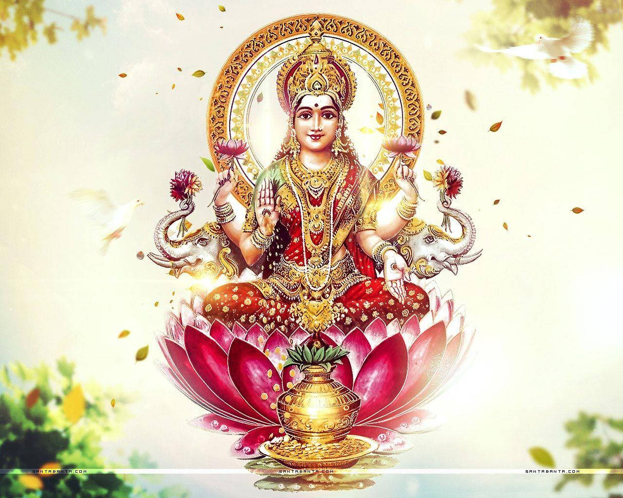 Lakshmi Of Hindu Mythology Background
