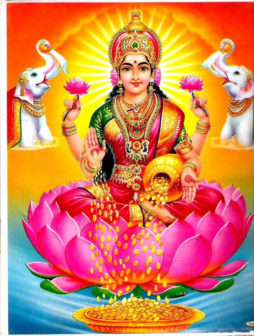 Lakshmi Wealth And Purity Goddess Background
