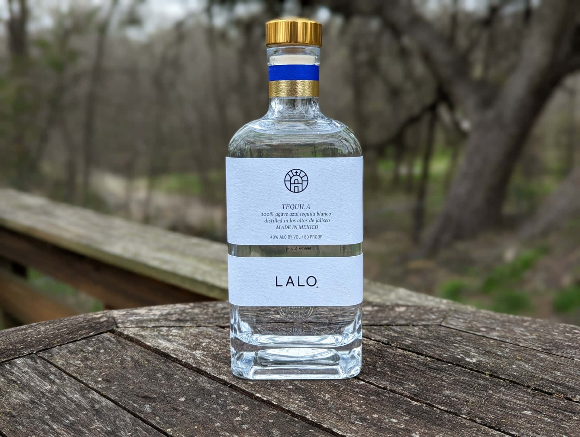Lalo Tequila Bottle Outdoor Setting