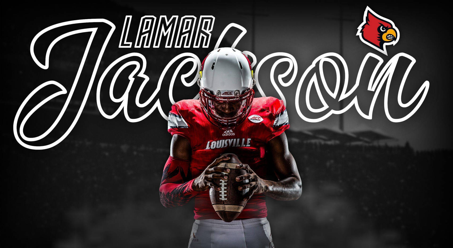 Lamar Jackson White Stylised Name Background