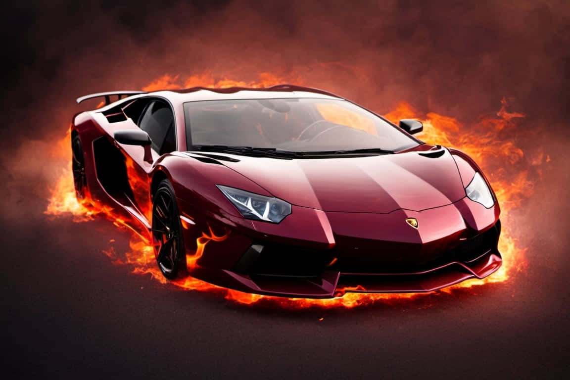 Lamborghini Aventador Flames Background