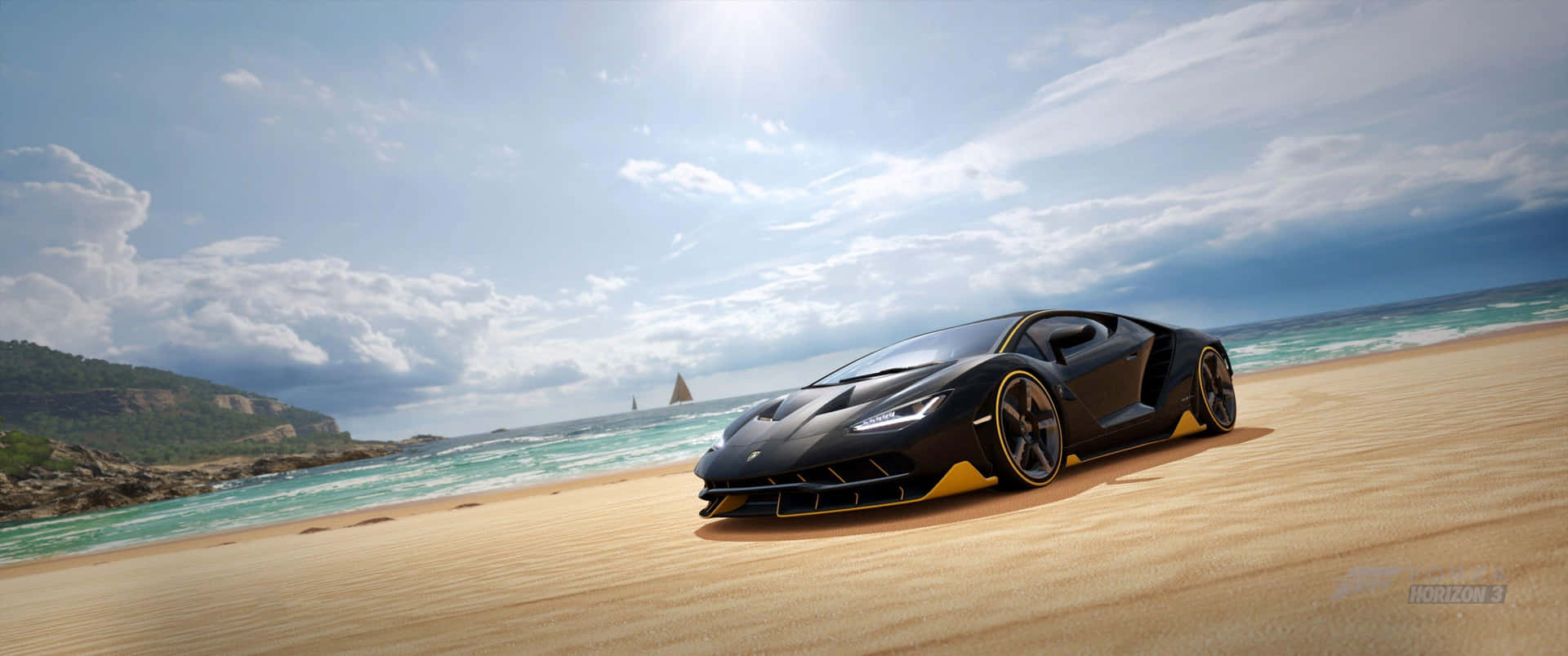 Lamborghini By The Beach Forza Horizon 4 Hd Background