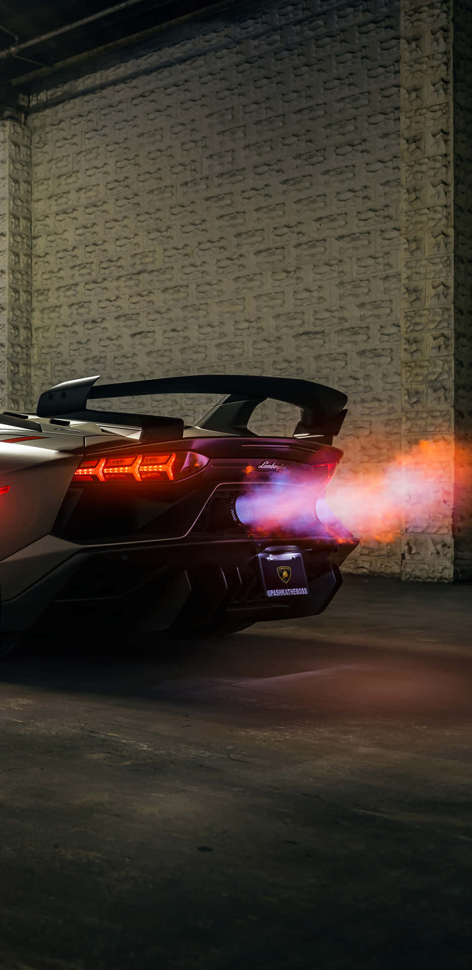 Lamborghini_ Exhaust_ Flames Background