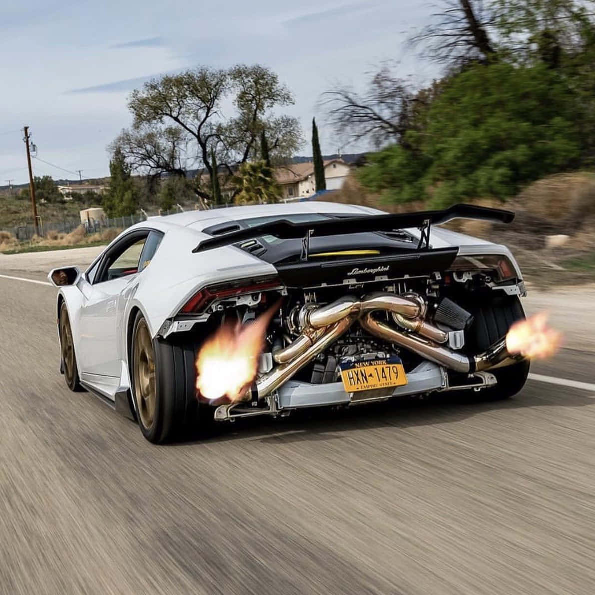 Lamborghini Exhaust Flames Background