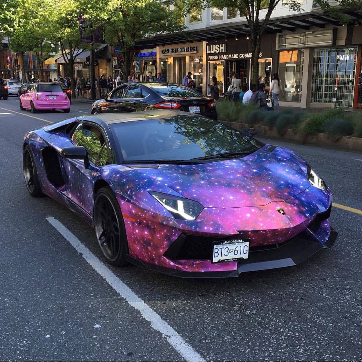 Lamborghini Galaxy On Street Background
