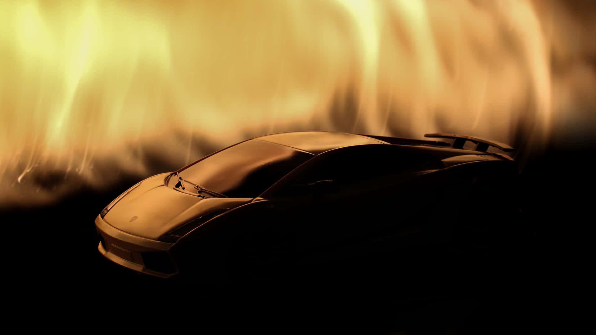 Lamborghini In Flames Background