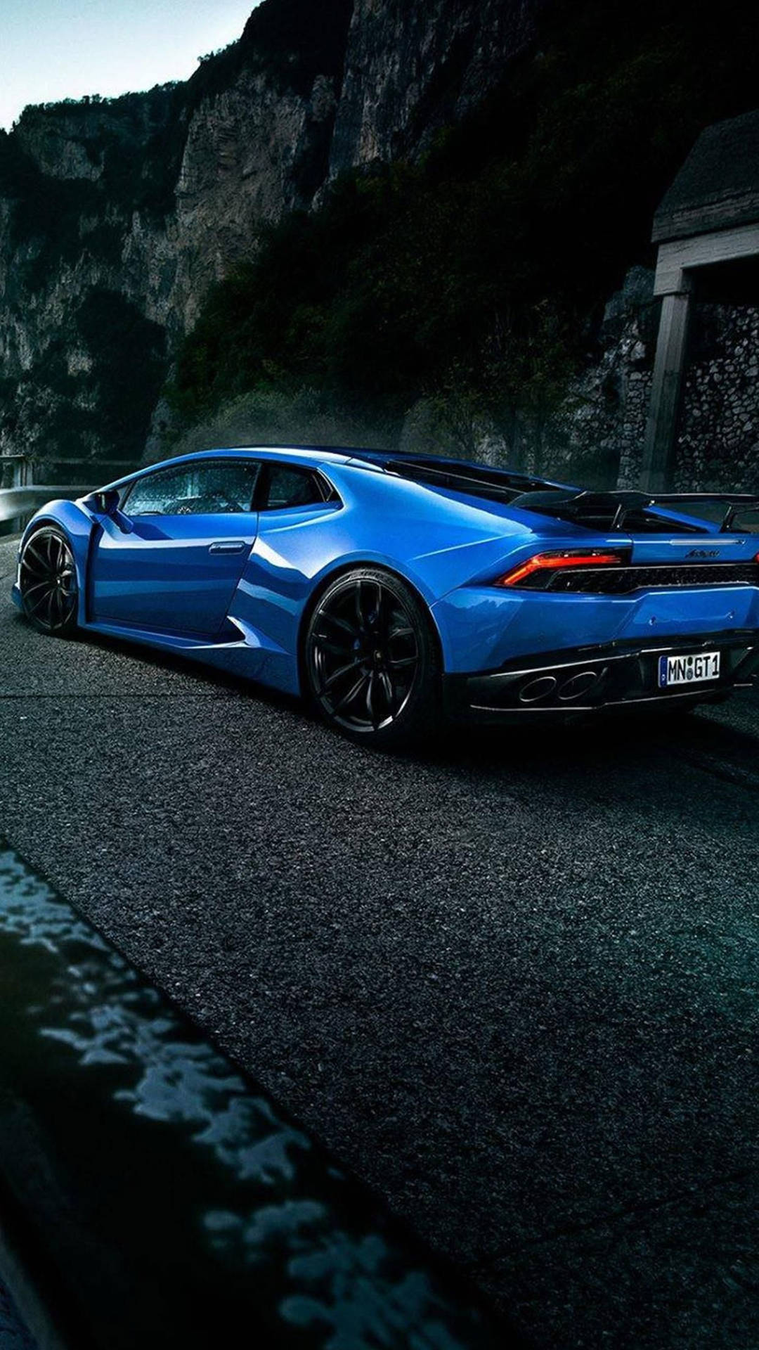 Lamborghini Iphone Blue Aesthetic Car Near Mountain