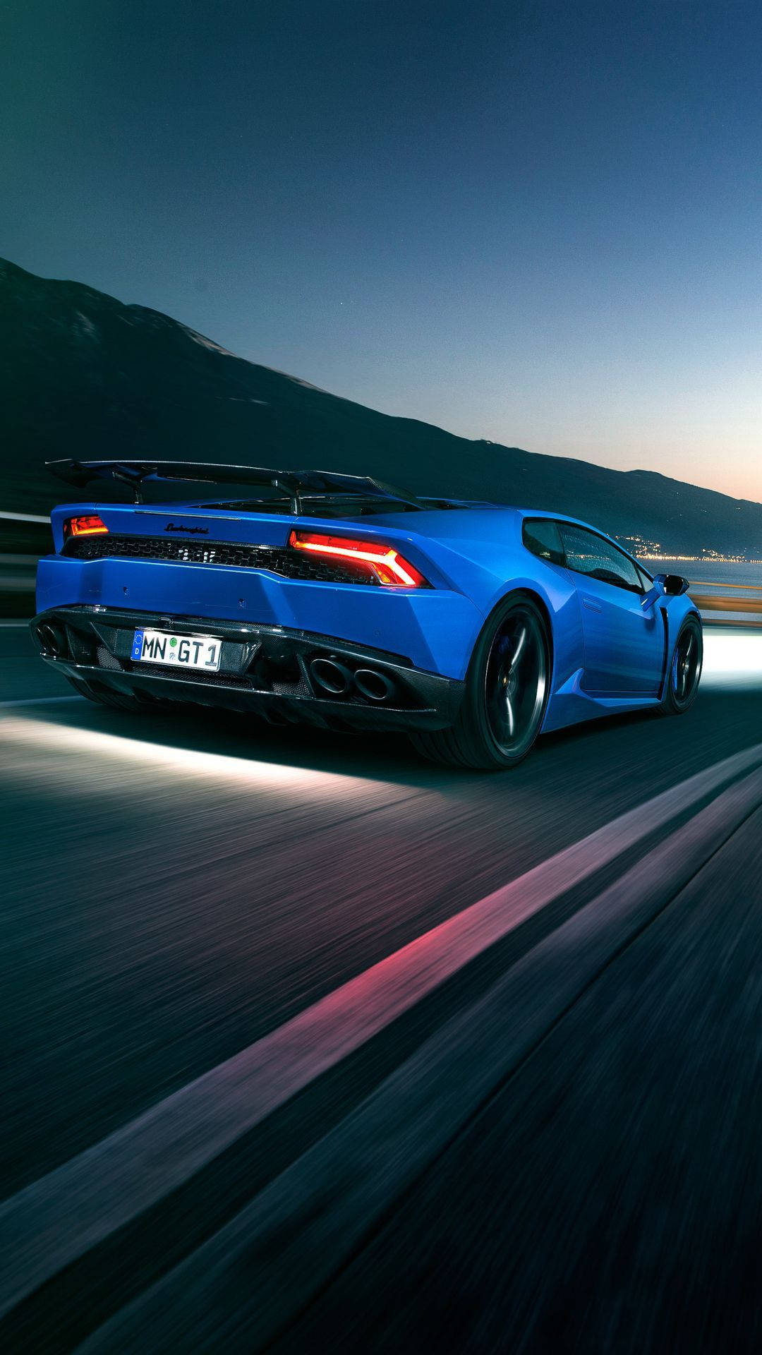 Lamborghini Iphone Blue Car On Road Background
