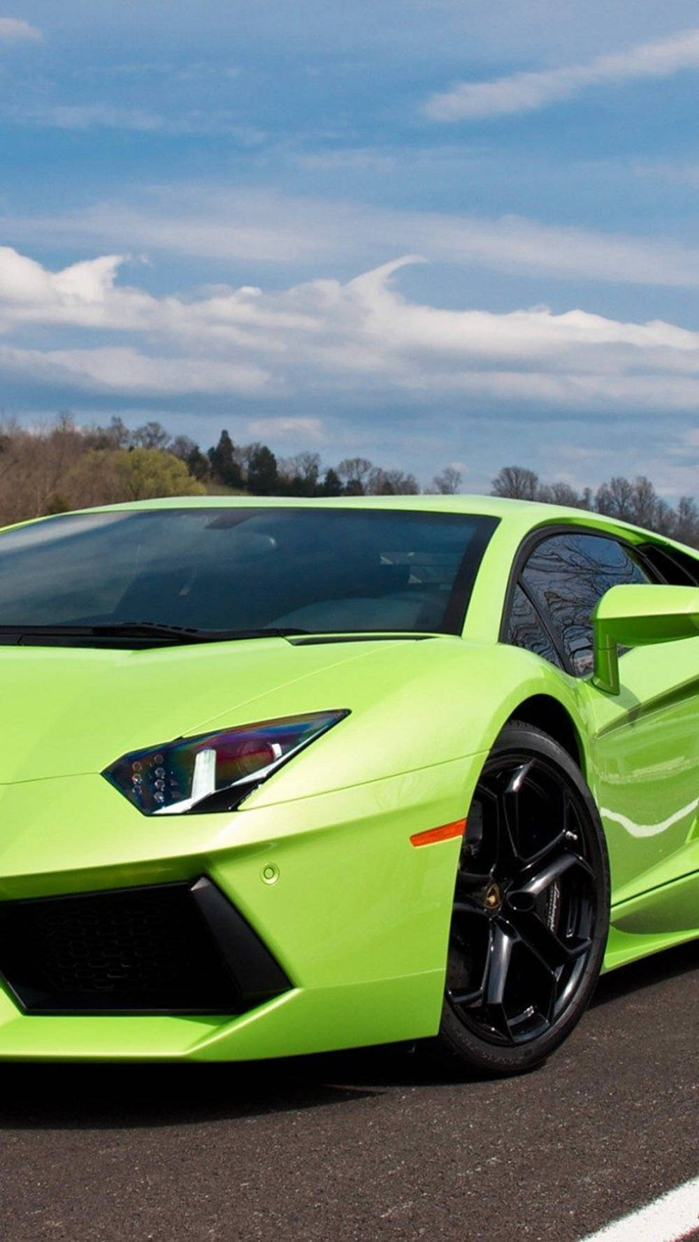 Lamborghini Iphone Neon Aesthetic Green Car