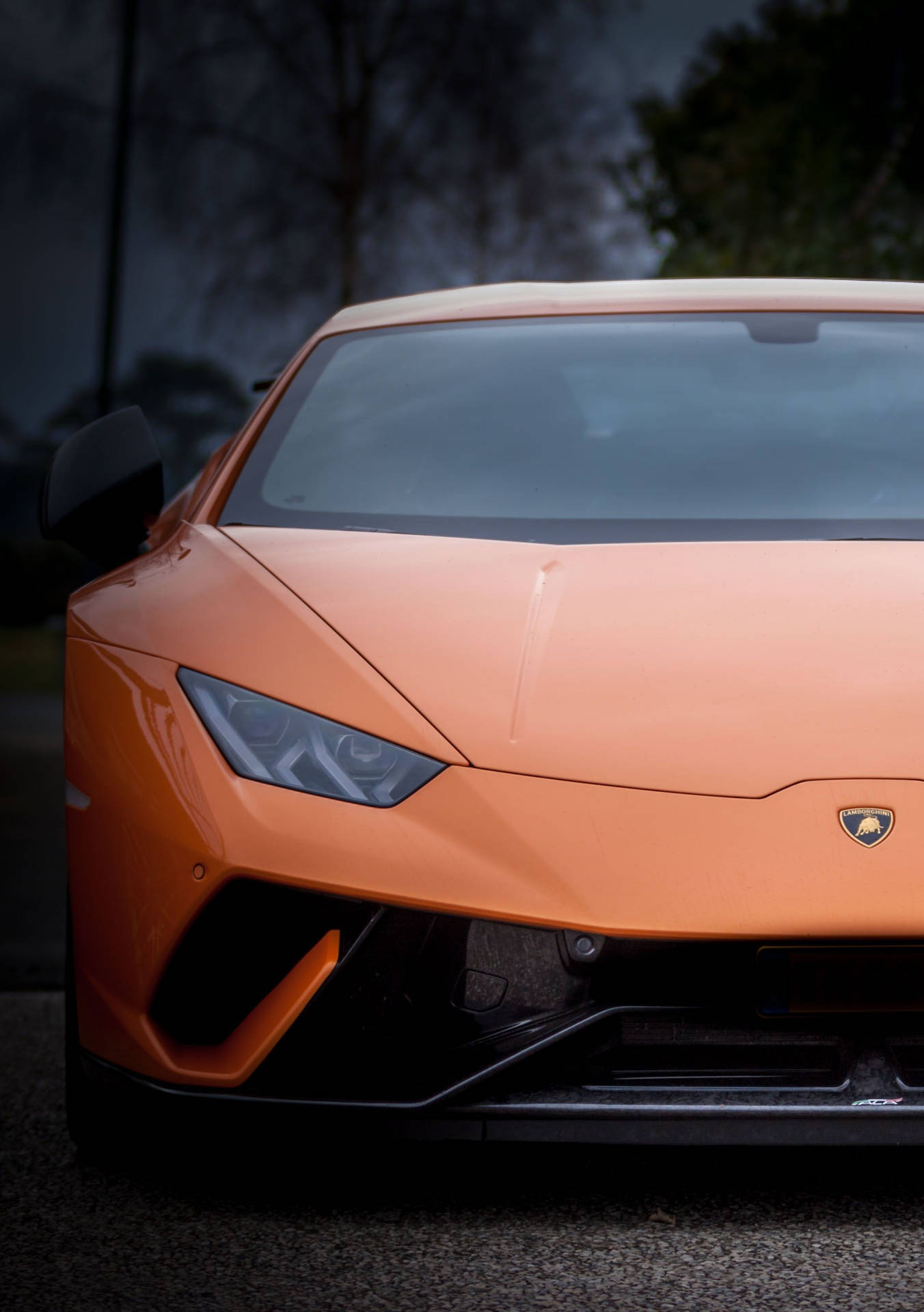 Lamborghini Iphone Orange Aesthetic With Treeborgs Background
