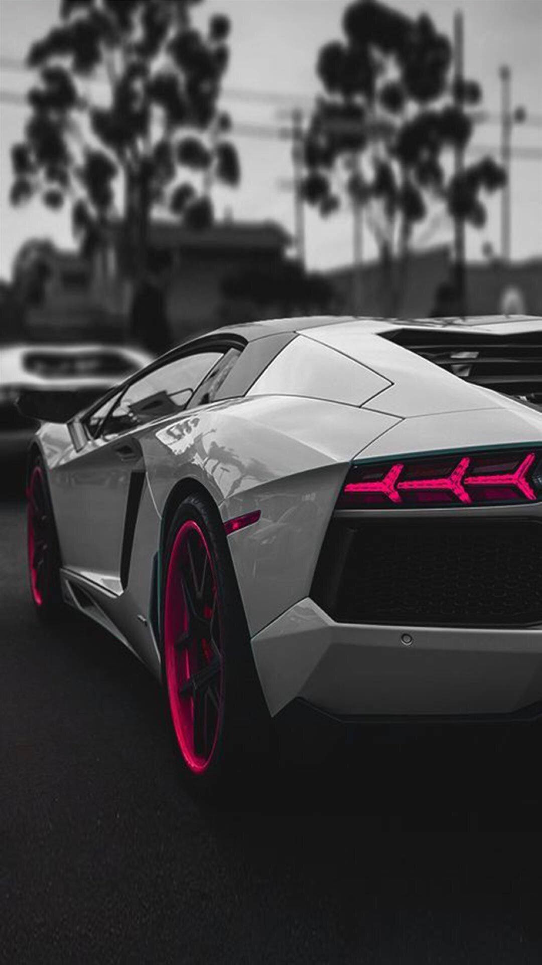 Lamborghini Iphone White And Red Background