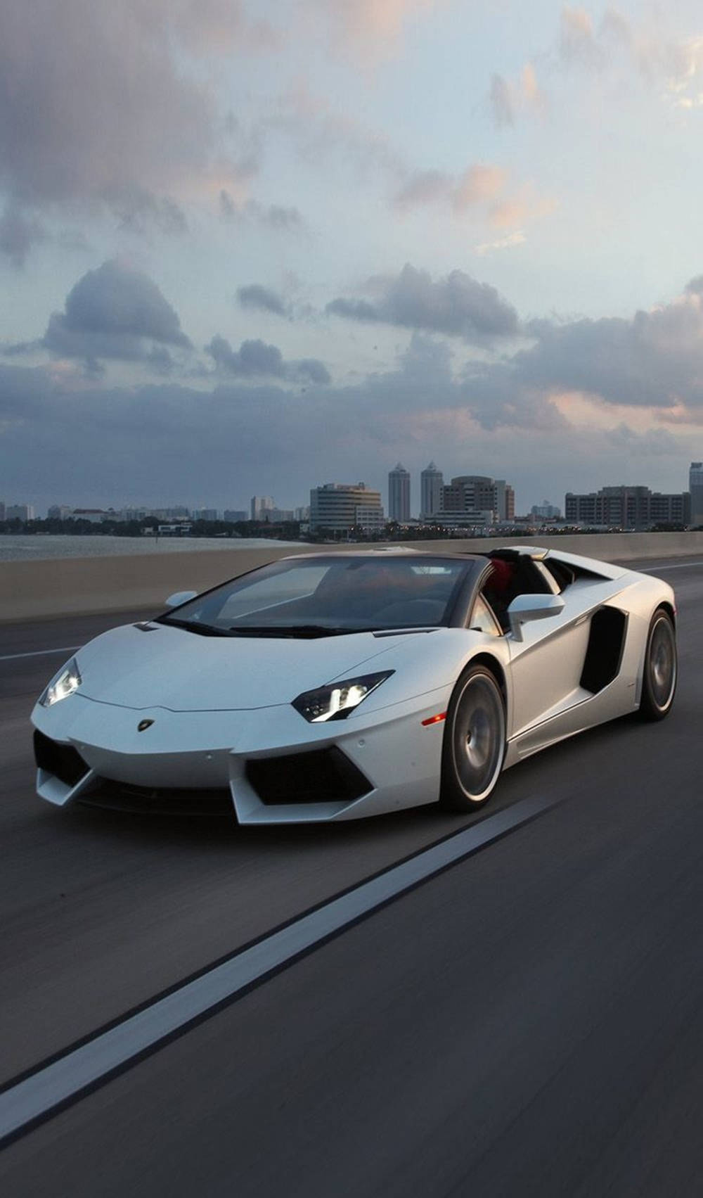 Lamborghini Iphone White On Road Background