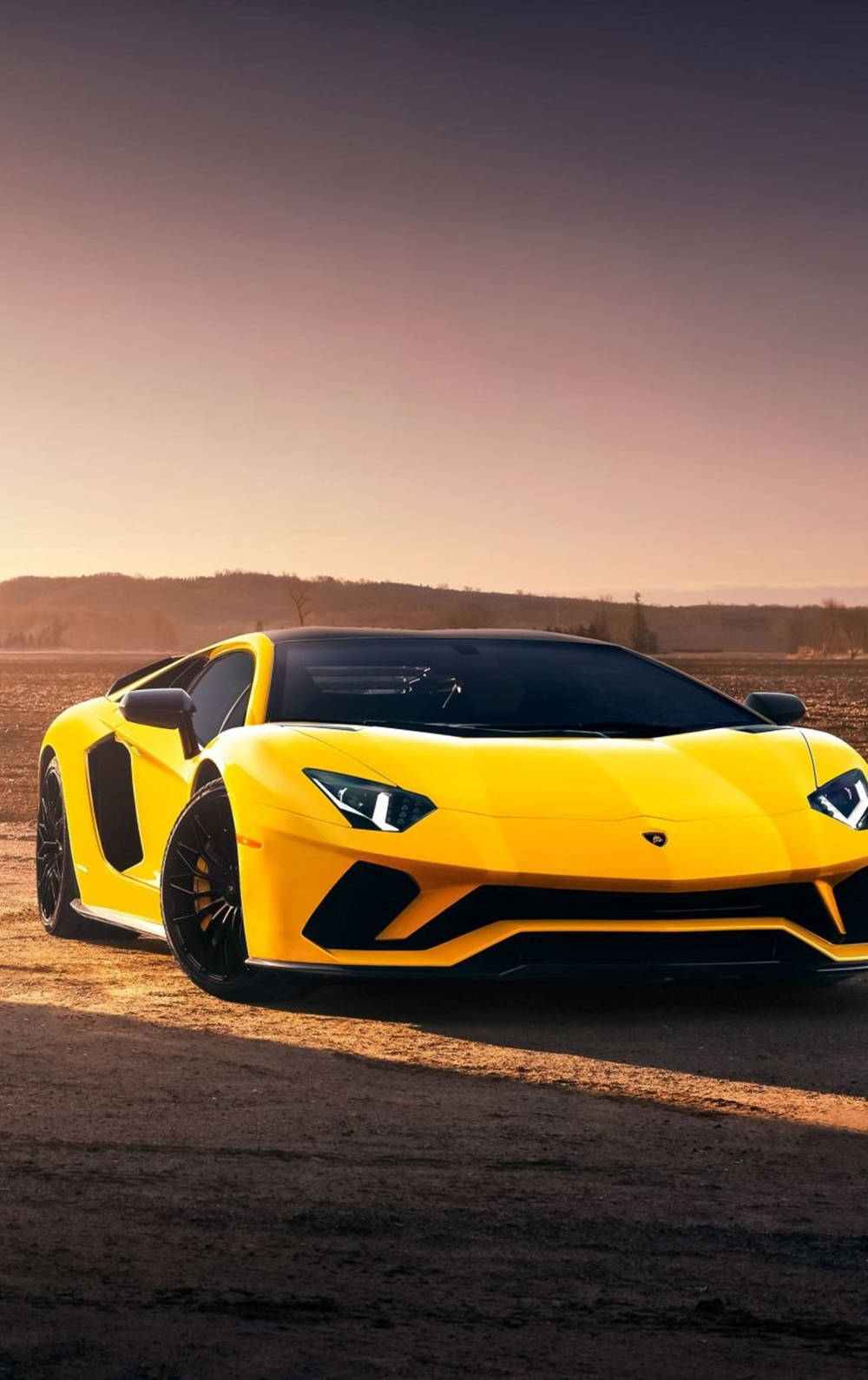 Lamborghini Iphone Yellow Aesthetic In Desert