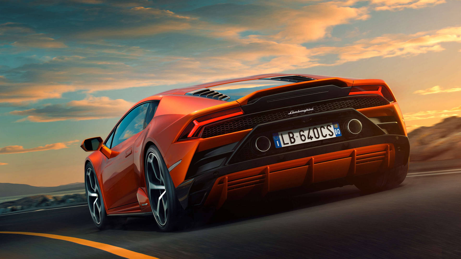 Lamborghini Metallic Orange Car 4k Background