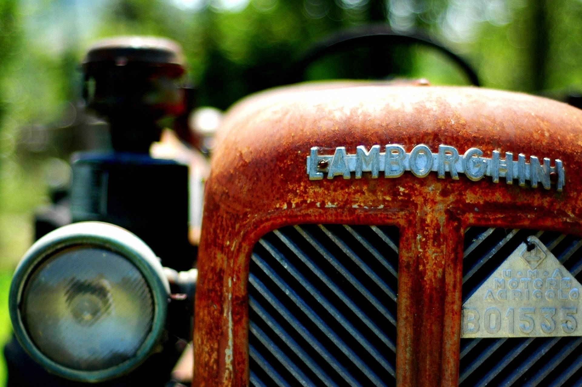 Lamborghini Tractor Up-close Background