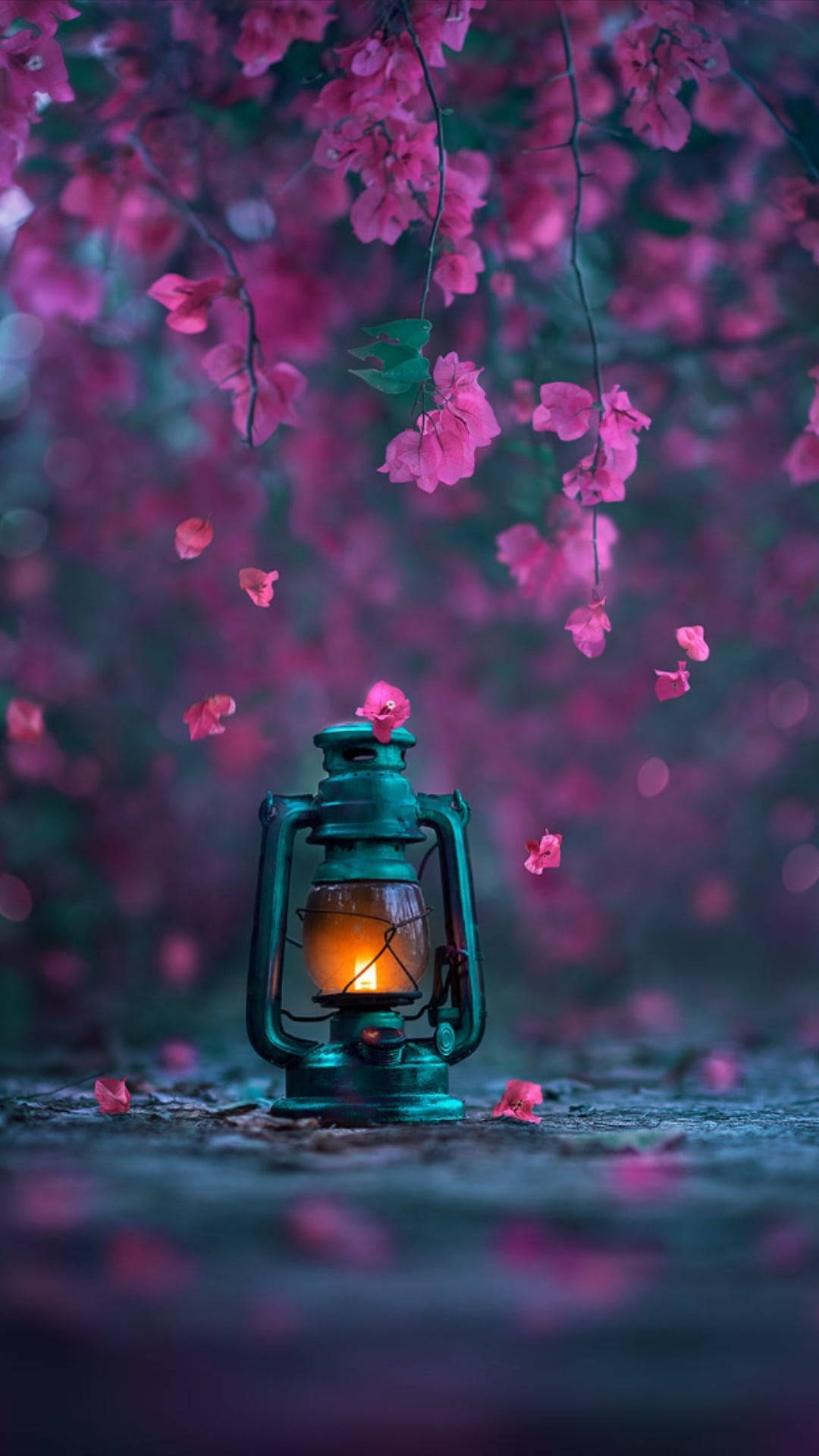 Lamp And Flower Mobile Background