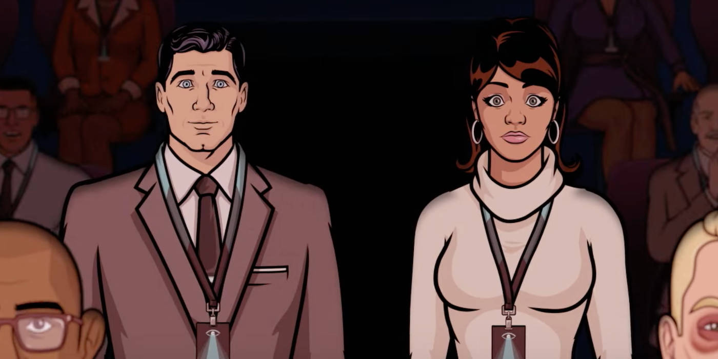 Lana Kane And Sterling Archer In An Intense Moment Background