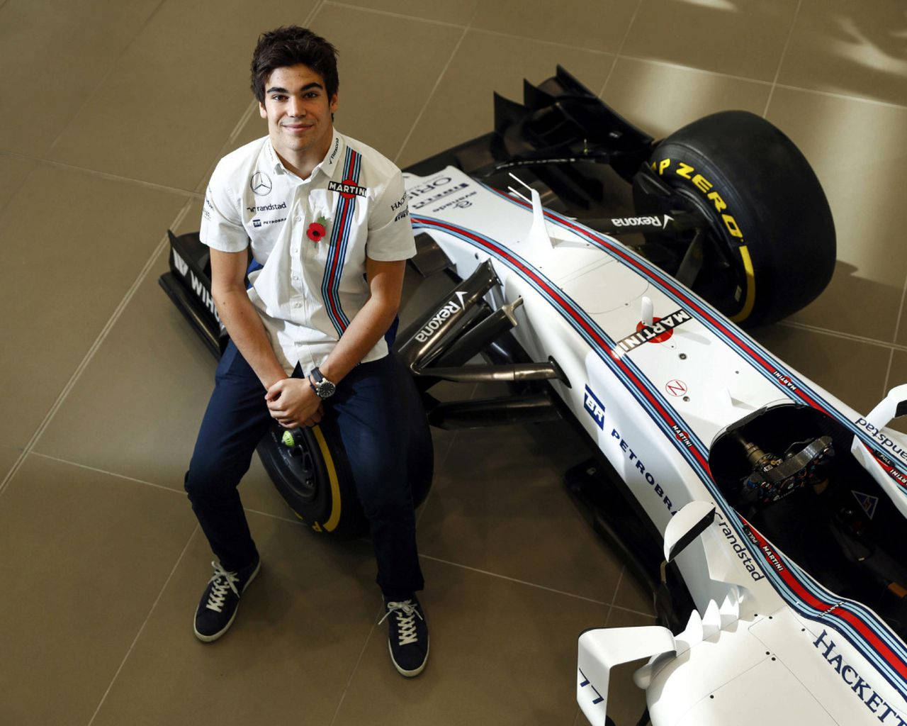 Lance Stroll And Williams Martini Car Background