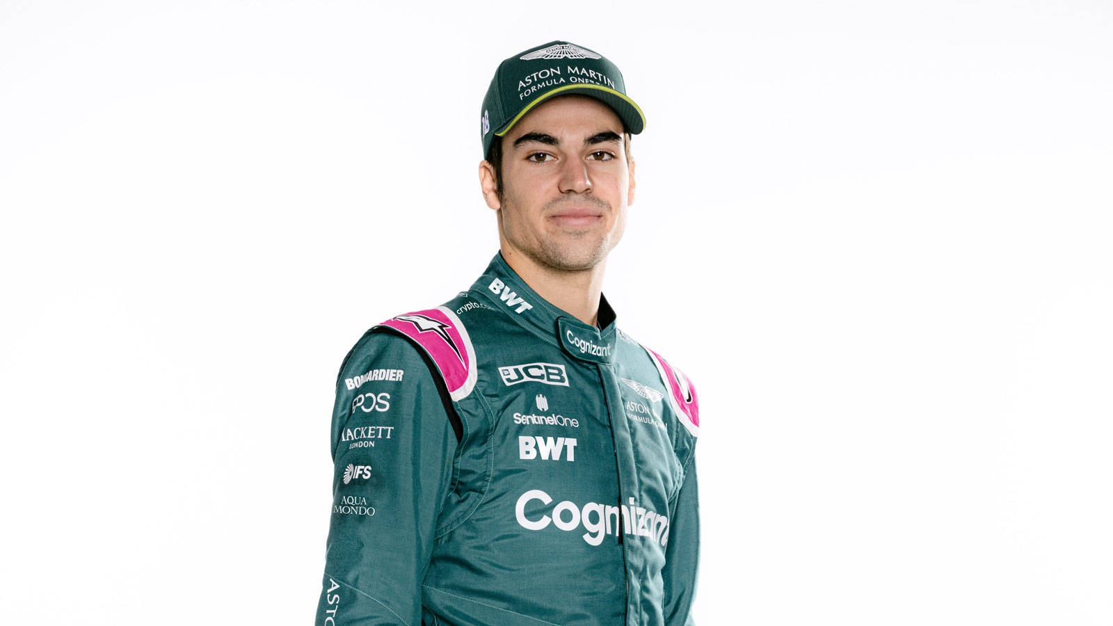 Lance Stroll Cap And Suit Background