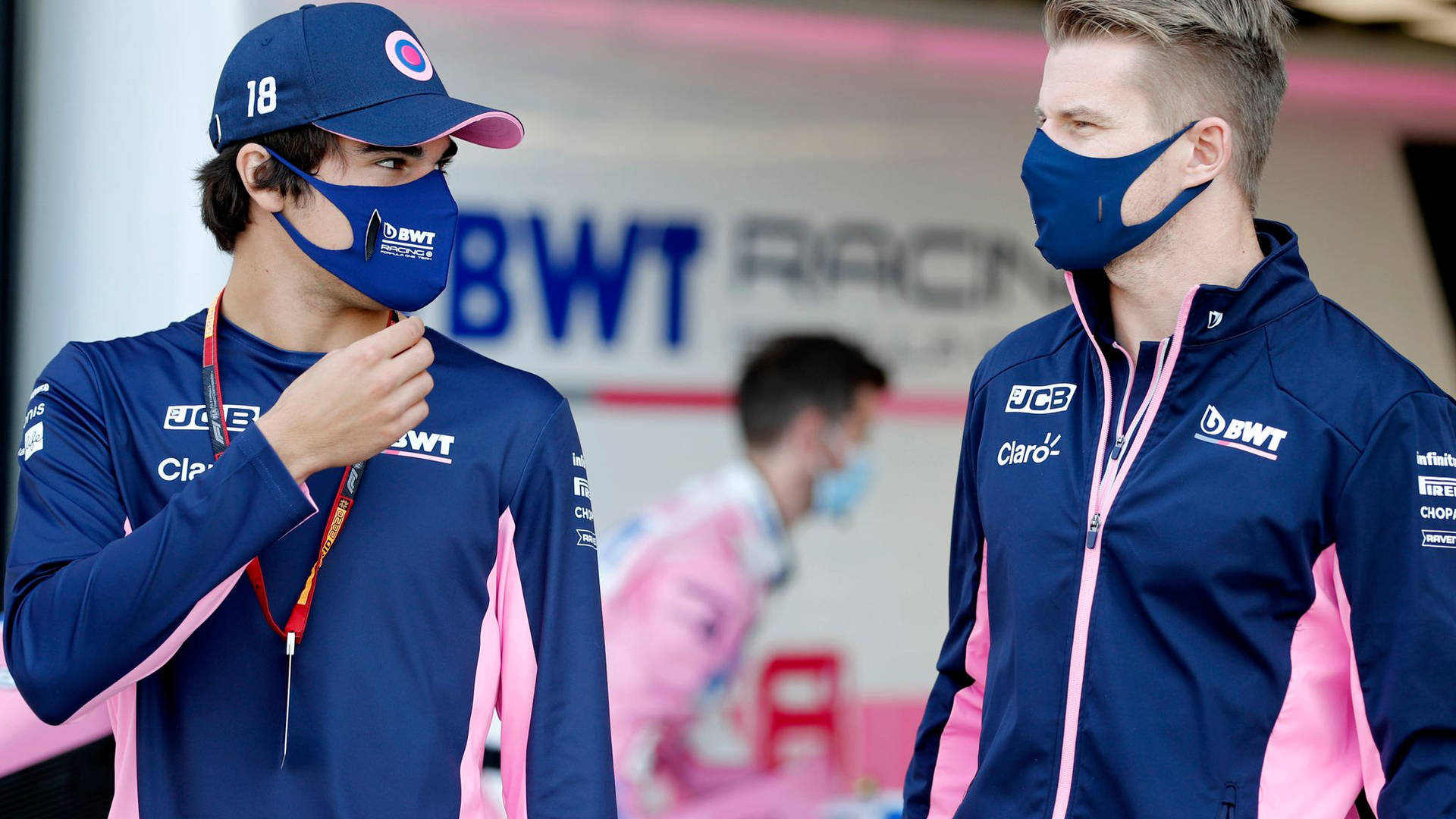 Lance Stroll With Nico Hulkenberg Background