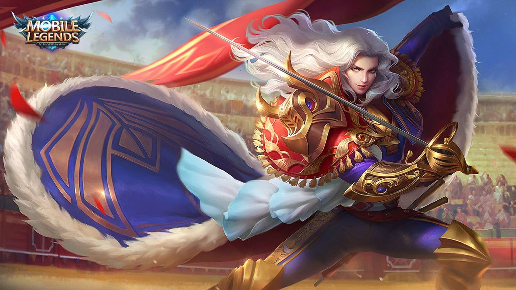 Lancelot Mobile Legend - Displaying His Skills In The Royal Matador Costume. Background