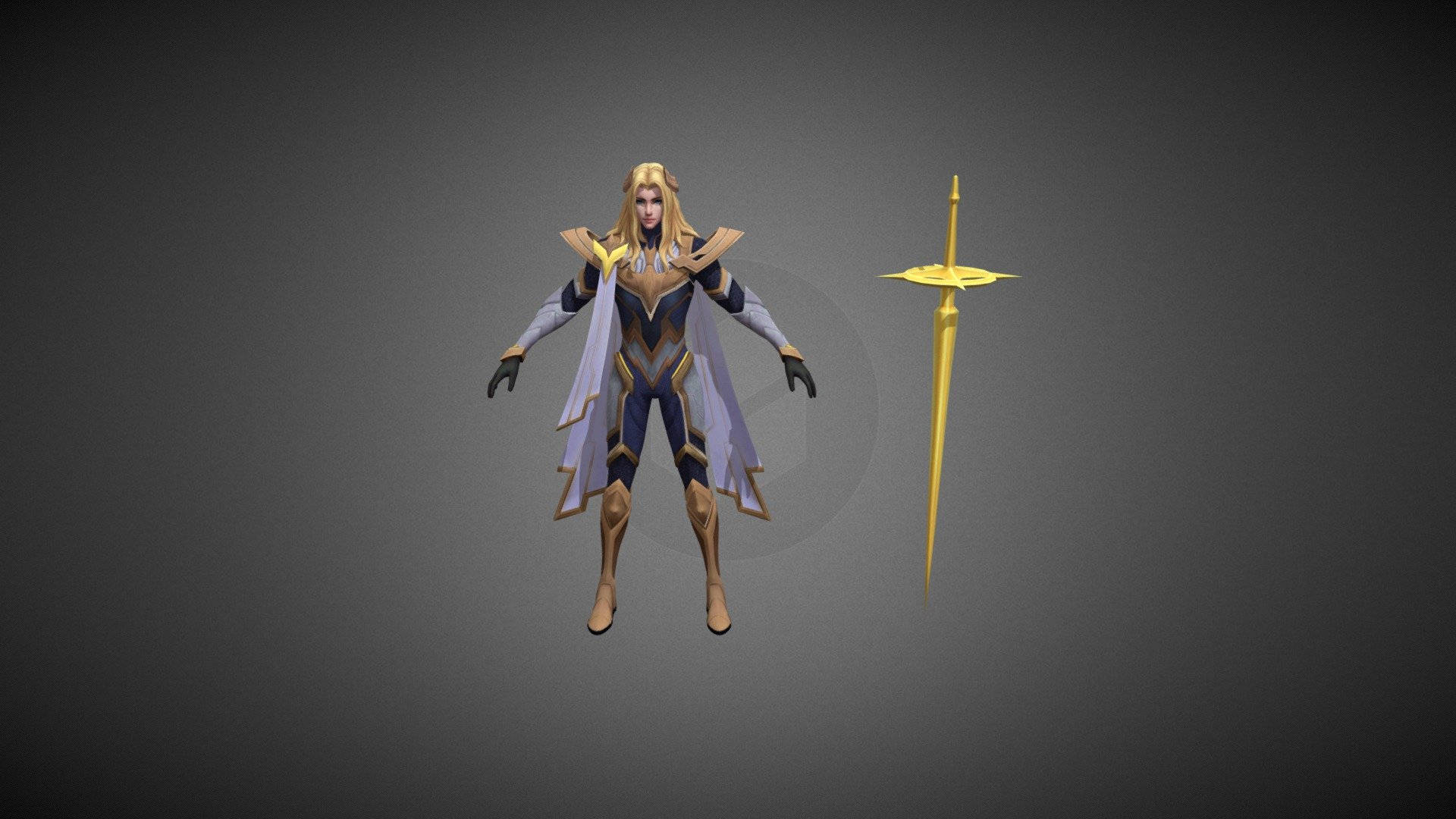 Lancelot Mobile Legend Model With Sword Background