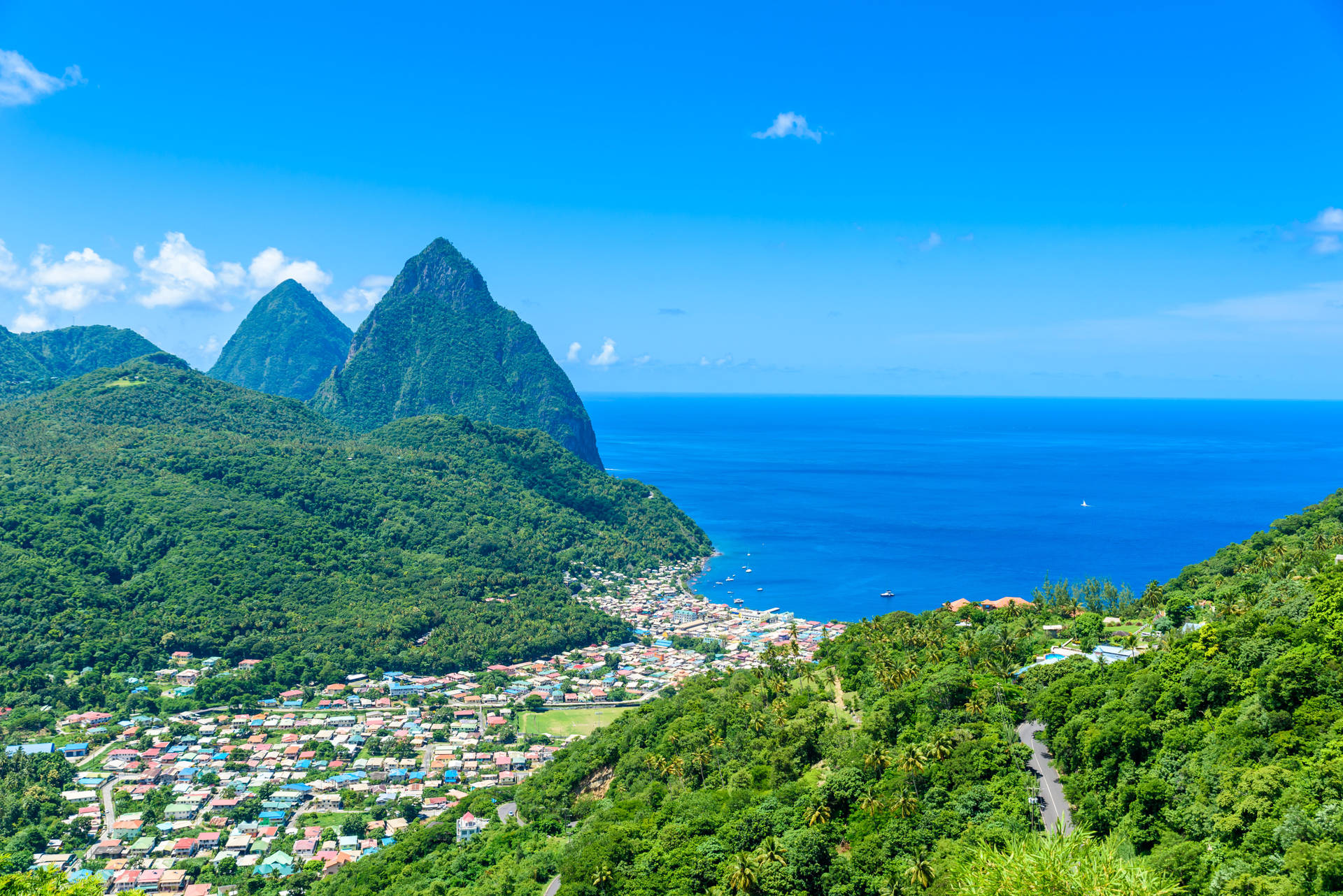 Land Meets Sea In St Lucia Background