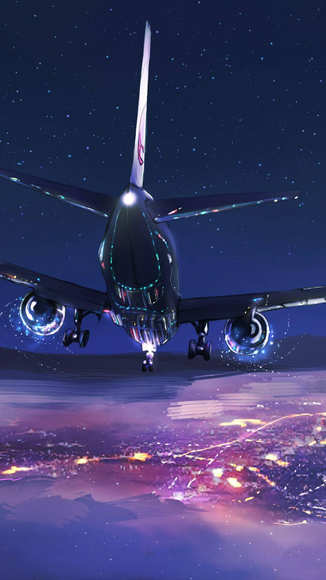 Landing Airplane Android With City Lights