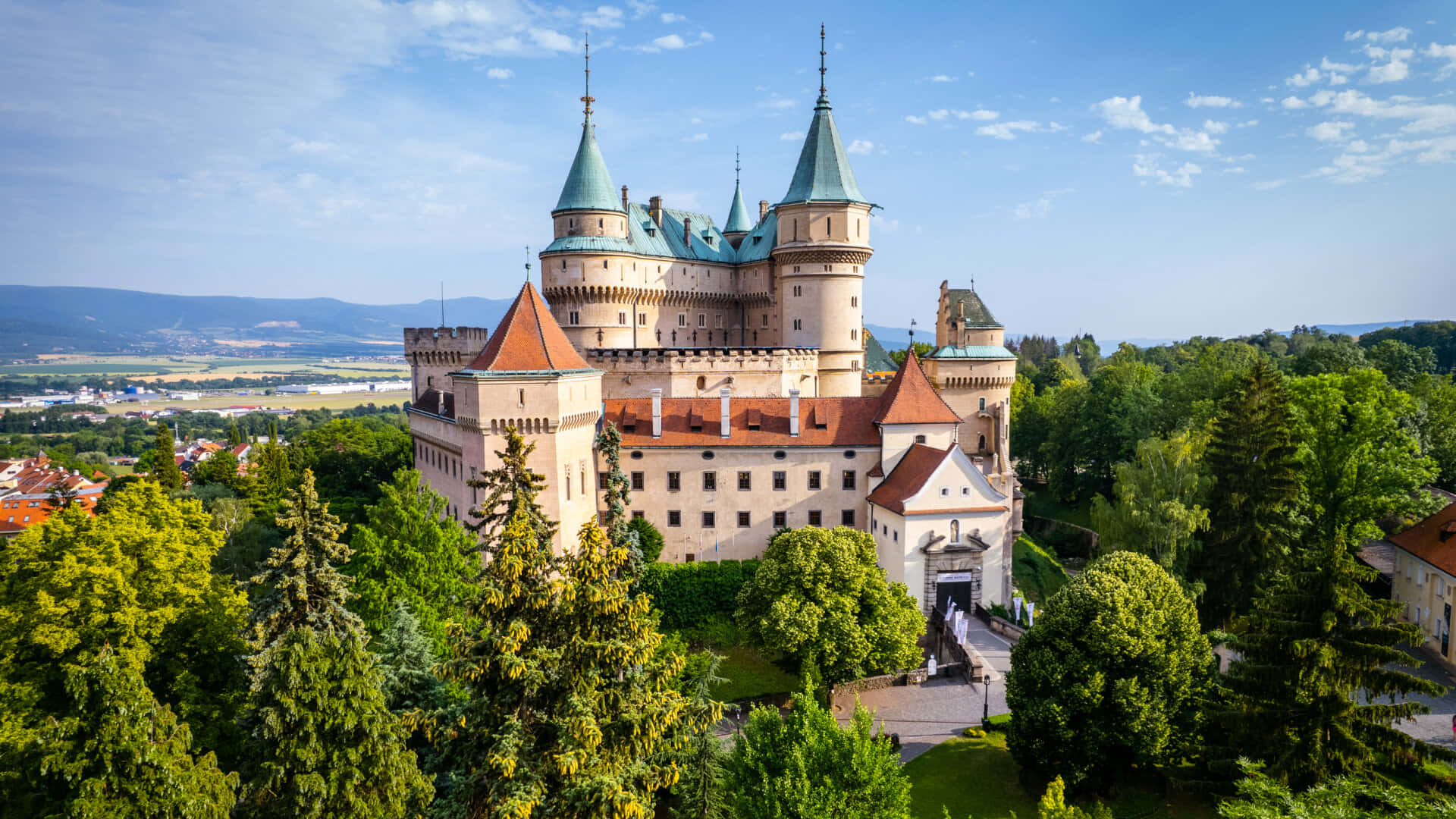 Landscape Around Bojnice Castle Background