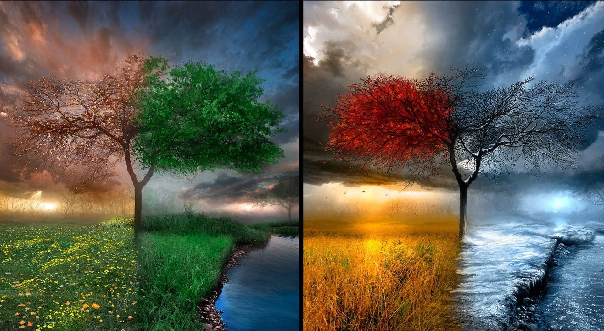 Landscape During Seasons