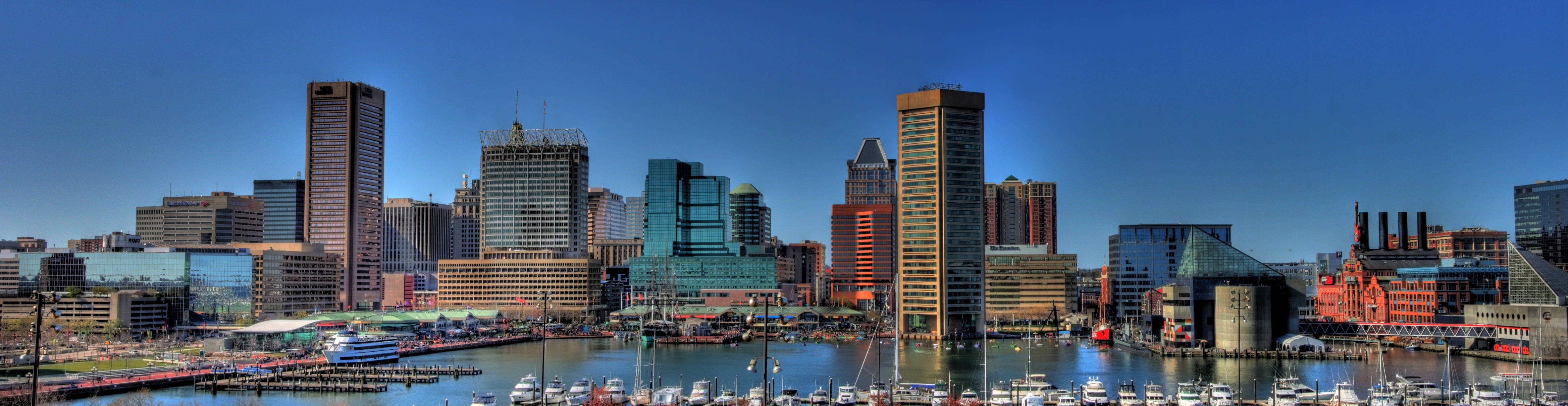 Landscape Of Baltimore At Night Background