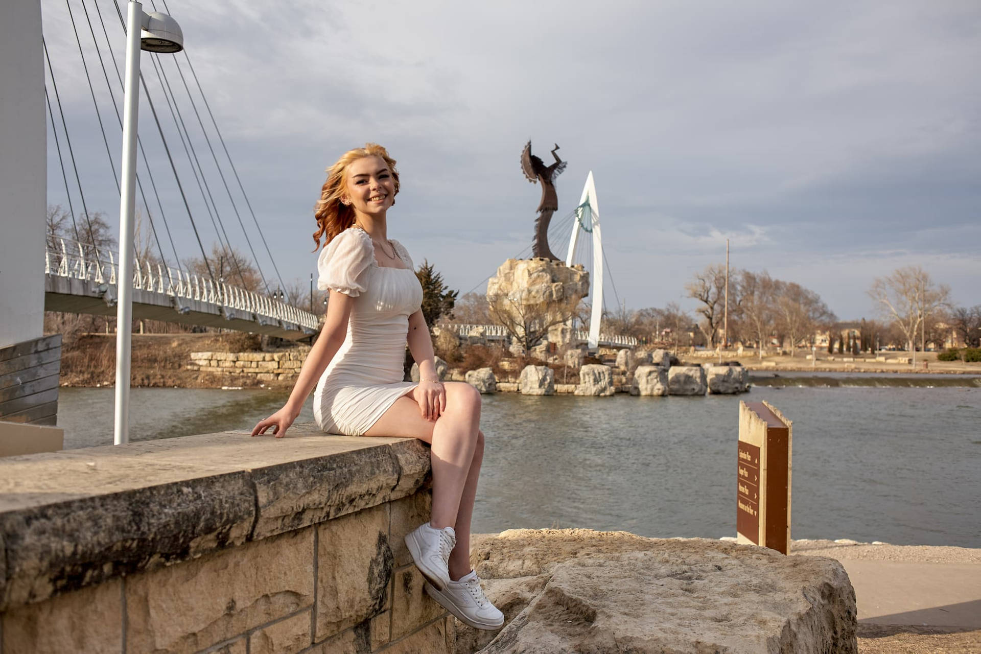 Landscape Of Wichita's Keeper Of The Plains Background