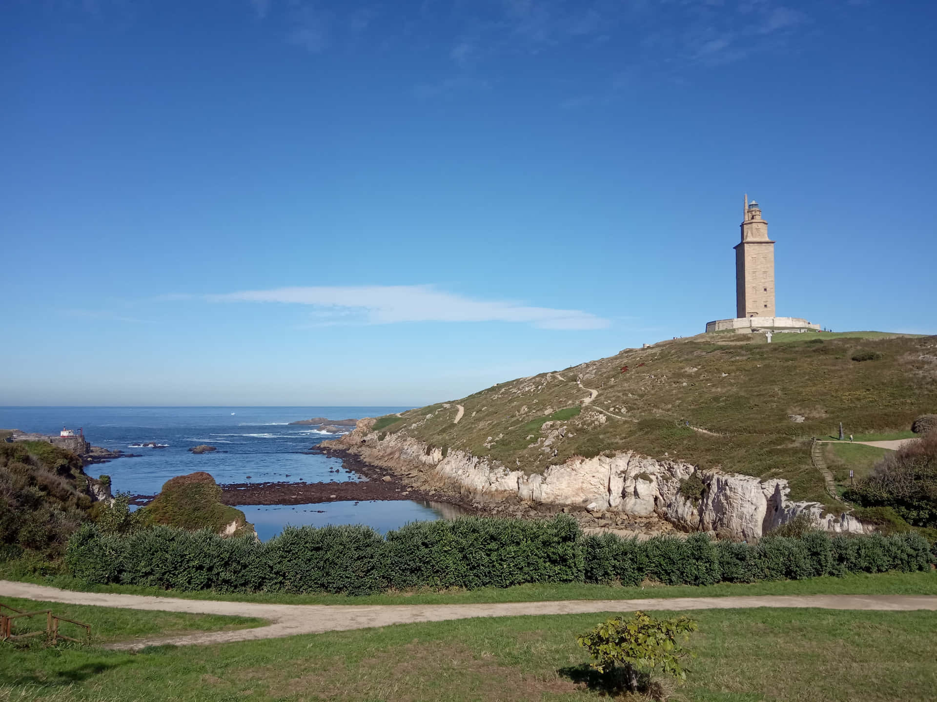 Landscape Surrounding The Tower Of Hercules Desktop Background