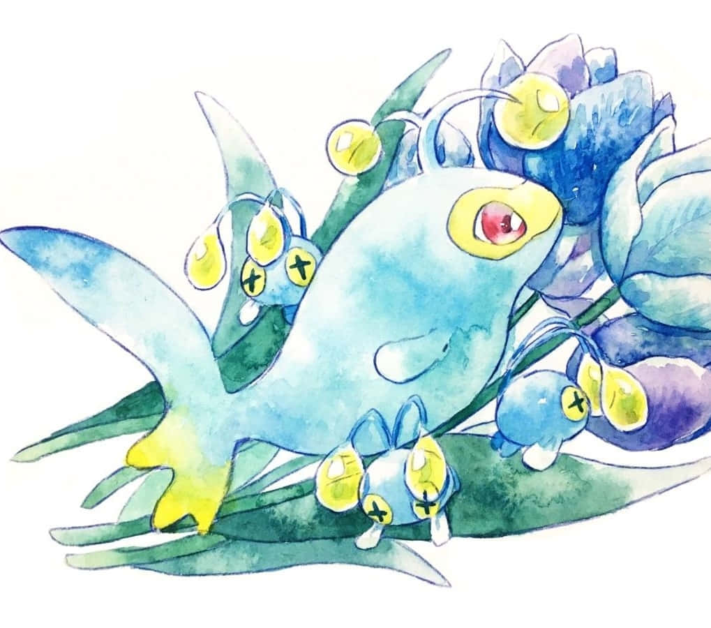 Lanturn And Chinchou Watercolor Artwork Background