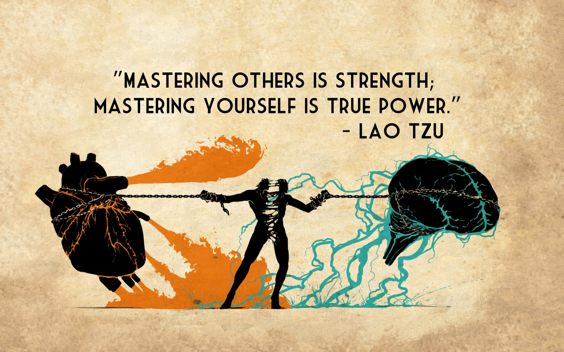 Lao Tzu - Mastering Others Is Strength Mastering Yourself Is True Power Background