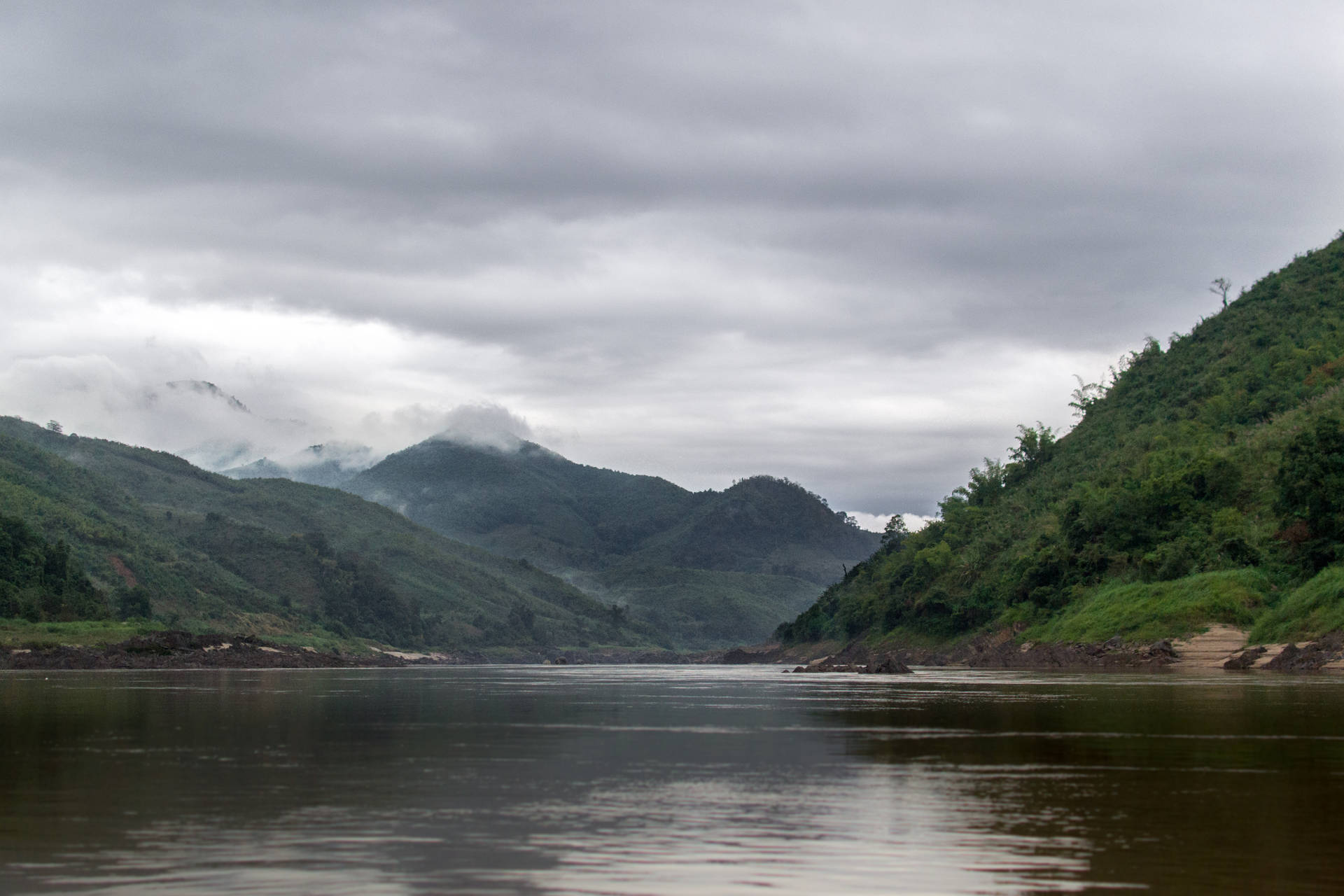 Laos Mekong Vast River Background