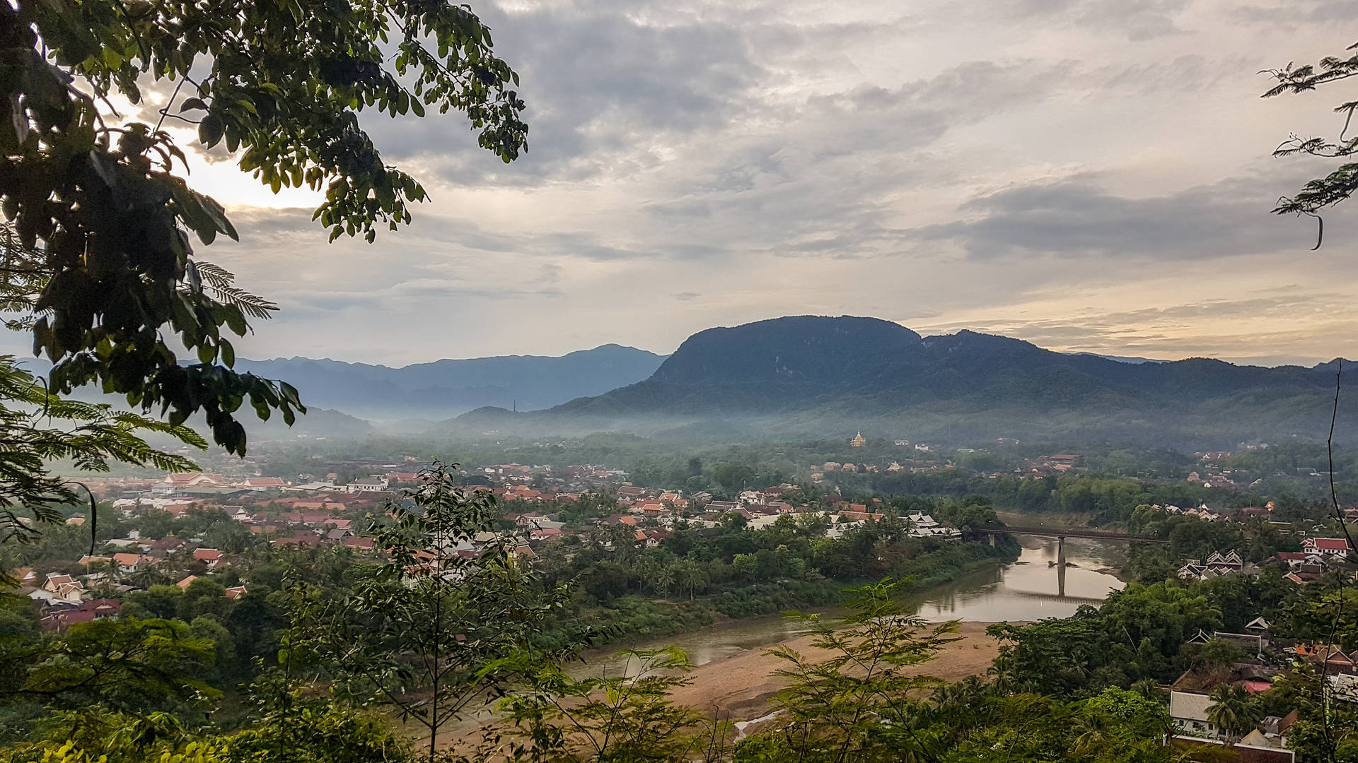 Laos Phousi Landscape Background