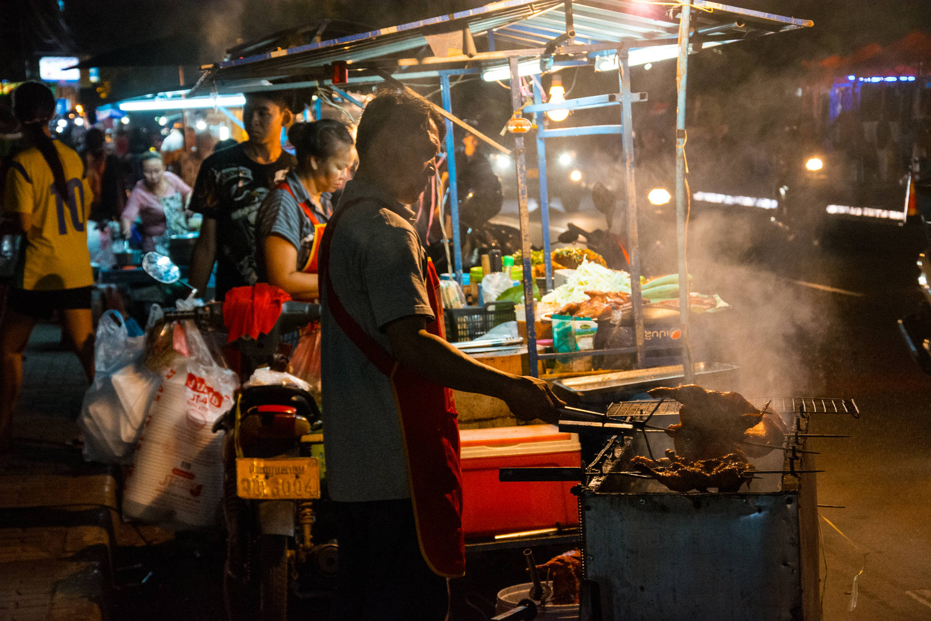 Laos Vientiane Night Market Background