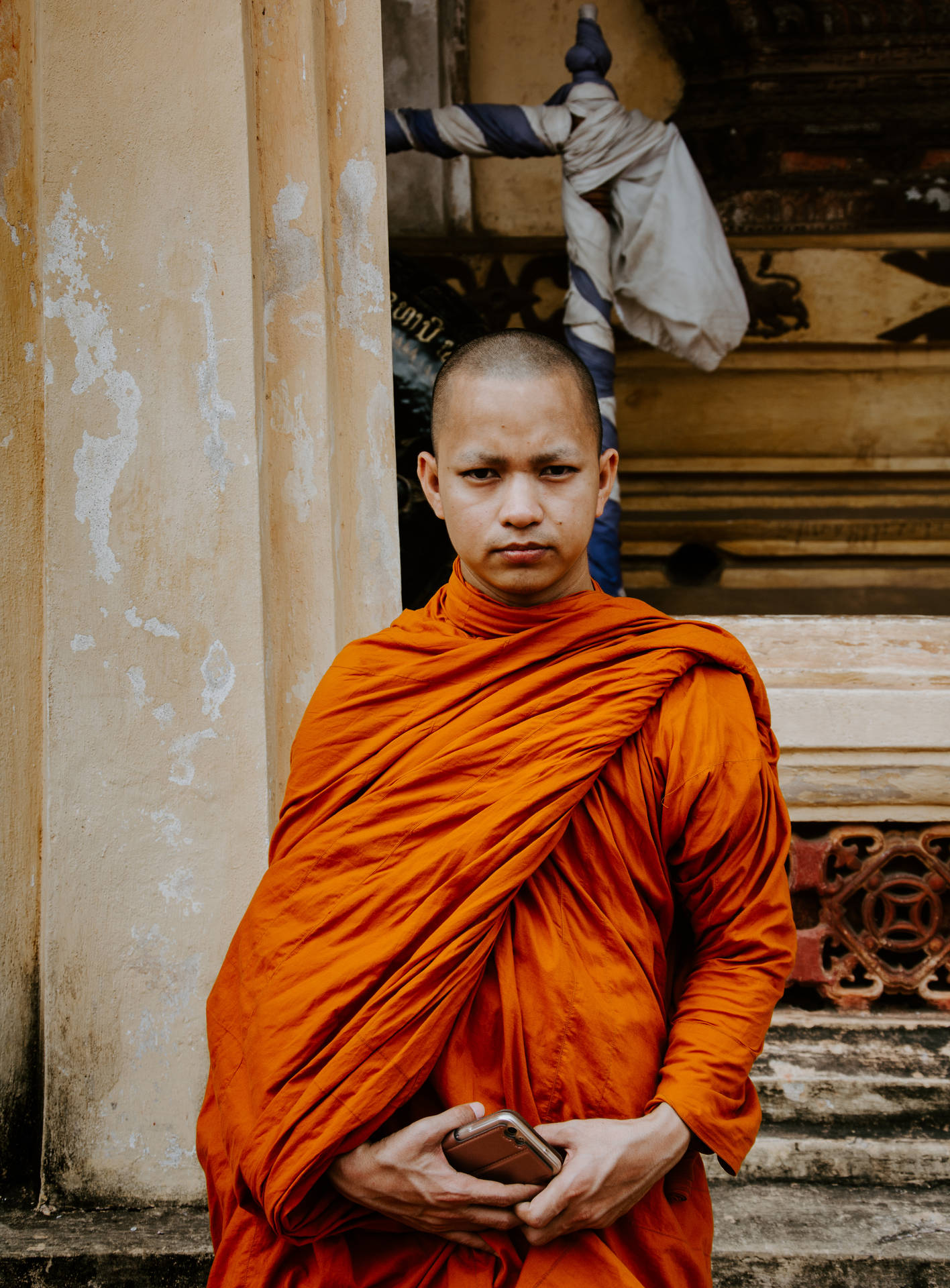 Laos Young Monk Of Vientiane