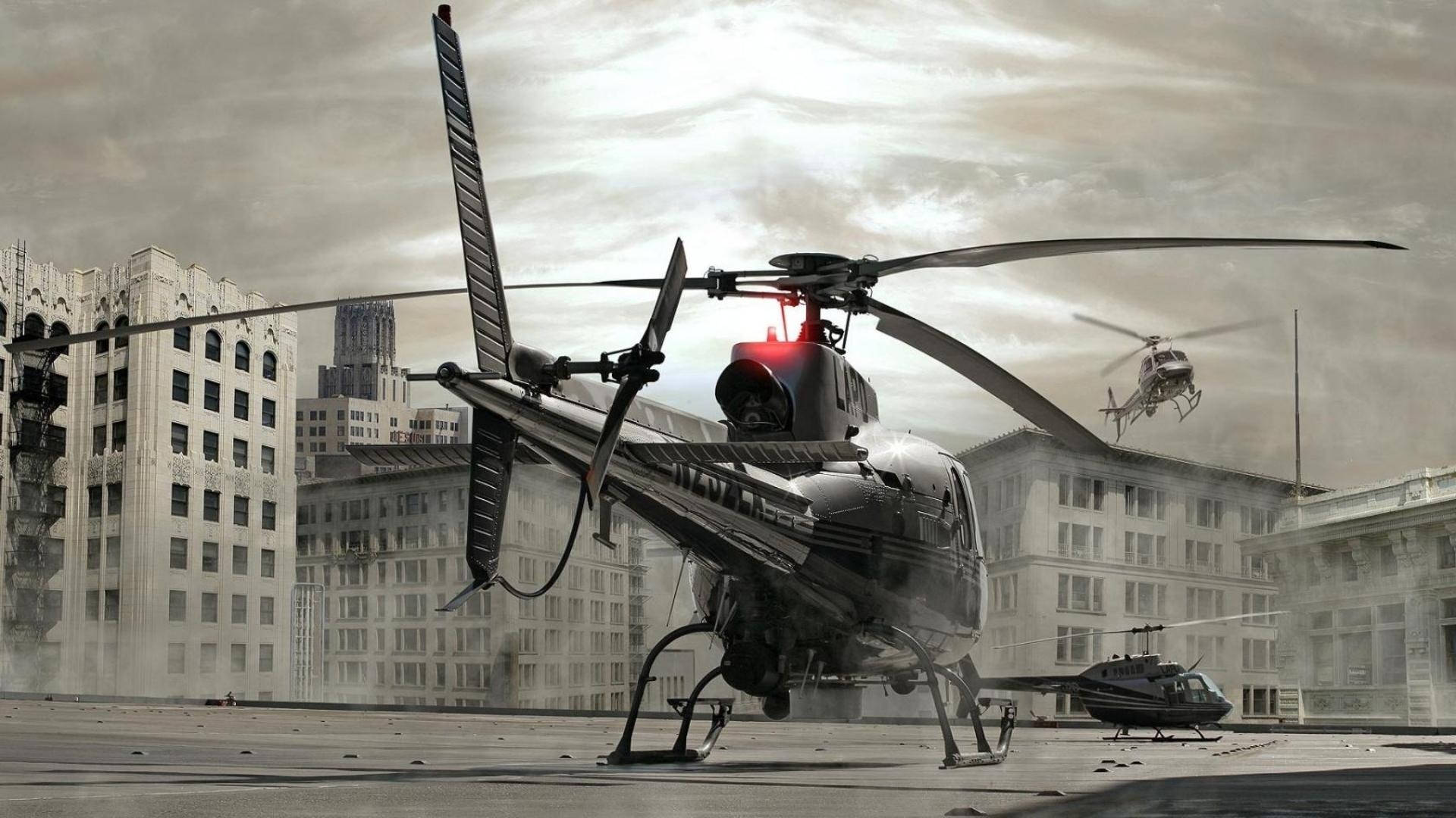 Lapd Fleet Helicopter 4k Background
