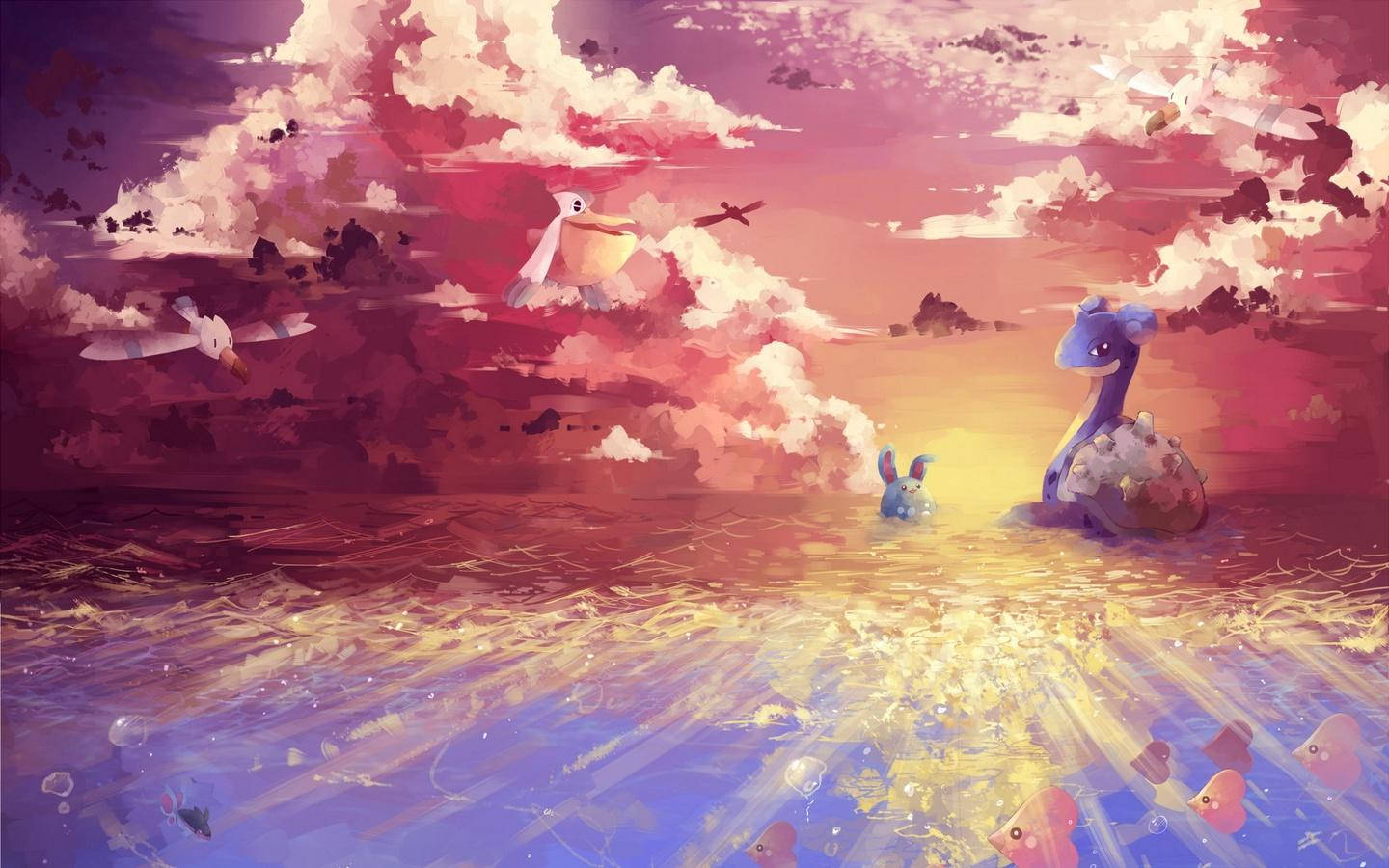 Lapras And Azumarill Background